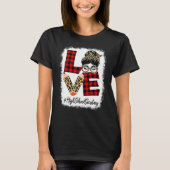 High School Secretary Love Messy Bun Leopard Back  Tシャツ (正面)