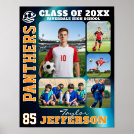 High School Soccer Team Sports Picture Collage ポスター