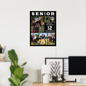 High School Sports Senior 5 Photo Collage ポスター (ホームオフィス)