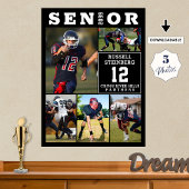 High School Sports Senior 5 Photo Collage ポスター