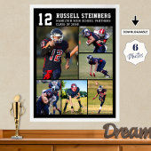 High School Sports Senior Night 6 Photo Collage ポスター