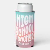 High School Teacher Pink Aqua Ombre スリム缶クーラー (Seltzer正面)