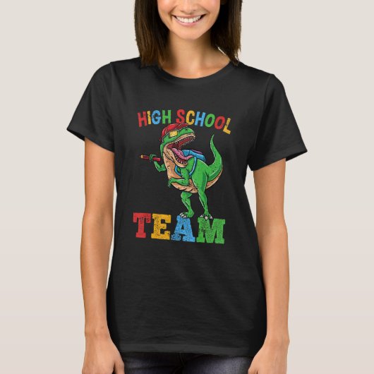 High School Team Rex Dinosaur Back To School Boys  Tシャツ (正面)