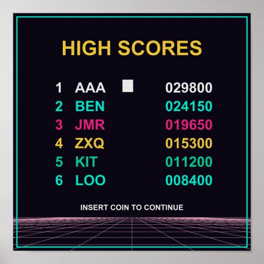 High Score - レトロアーケードCRTポスター ポスター (正面)