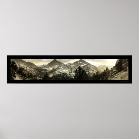 High Sierras Mt Brewer写真1911 ポスター (正面)