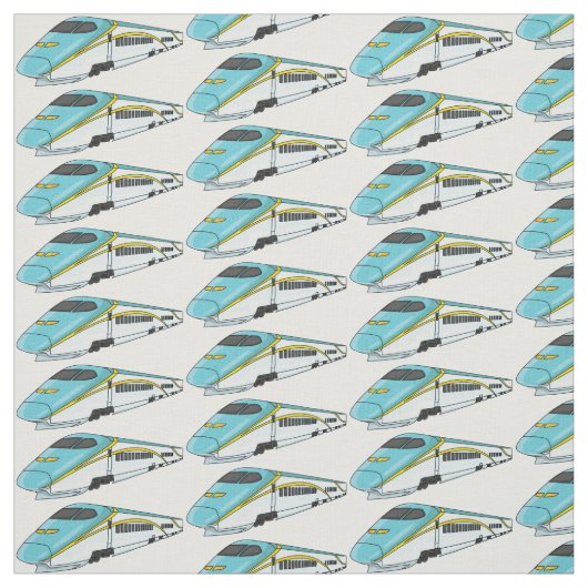 High speed bullet train cartoon illustration ファブリック (見本)
