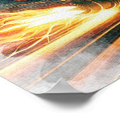 High-Speed can am Motorcycle Chase in Neon City ポスター (角)