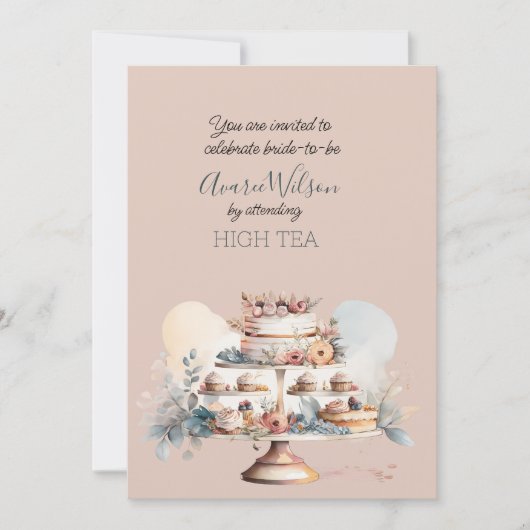 High Tea Bridal Showerの招待 招待状 (正面)