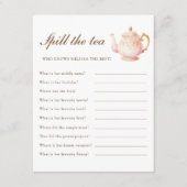 High Tea Pastel Bridal Shower Party Game エンクロージャーカード (正面)