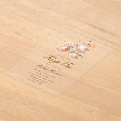 High Tea Pastel Gold Bridal Shower アクリル招待状 (レイダウン)
