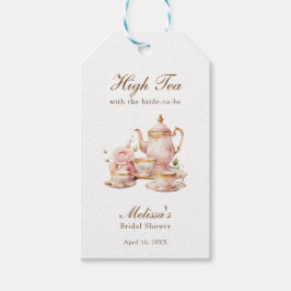 High Tea Pastel Gold Bridal Shower ギフトタグ