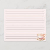 High Tea Pastel Pink Bridal Shower Recipe エンクロージャーカード (裏面)