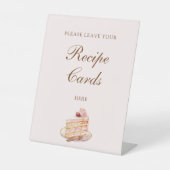 High Tea Pastel Pink Bridal Shower Recipe Cards 台座サイン (正面)