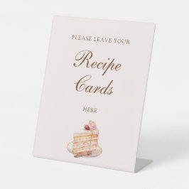 High Tea Pastel Pink Bridal Shower Recipe Cards 台座サイン