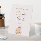 High Tea Pastel Pink Bridal Shower Recipe Cards 台座サイン (インサイチュ)