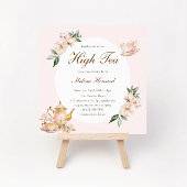 High Tea Pastel Pink Gold Bridal Shower 招待状