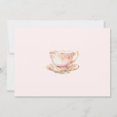 High Tea Pastel Pink Gold Bridal Shower 招待状 (裏面)