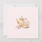 High Tea Pastel Pink Gold Bridal Shower 招待状 (裏面)