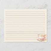 High Tea Pastel Yellow Bridal Shower Recipe エンクロージャーカード (裏面)