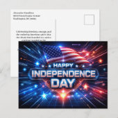 High-Tech Patriotic Independence Day シーズンポストカード (正面/裏面)