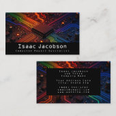 High Tech Rainbow Circuit Board Business Cards 名刺 (正面/裏面)