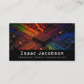 High Tech Rainbow Circuit Board Business Cards 名刺 (正面)