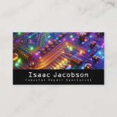 High Tech Rainbow Circuit Board Business Cards 名刺 (正面)