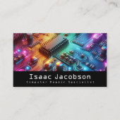 High Tech Rainbow Circuit Board Business Cards 名刺 (正面)