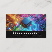 High Tech Rainbow Circuit Board Business Cards 名刺 (正面)