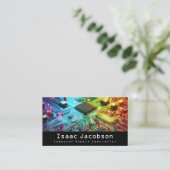 High Tech Rainbow Circuit Board Business Cards 名刺 (スタンド正面)