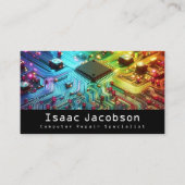 High Tech Rainbow Circuit Board Business Cards 名刺 (正面)