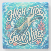 High Tide Good Vibes ストーンコースター (正面)