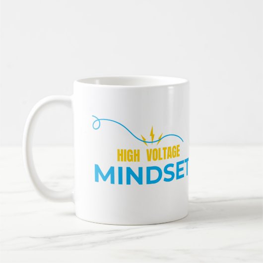 High Voltage Mindset Mug-Energy Motivation Design コーヒーマグカップ (左)