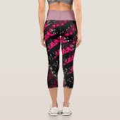 High waisted capris in pink and black カプリレギンス (裏面)