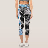 High Waisted Capris Wave Mecanism Abstract Design カプリレギンス (裏面)
