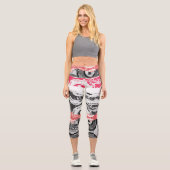 High Waisted Yoga Capris – Abstract Land カプリレギンス (正面)