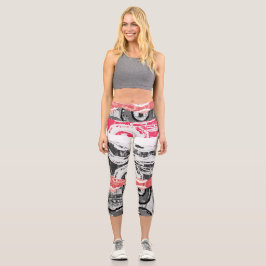 High Waisted Yoga Capris – Abstract Land カプリレギンス