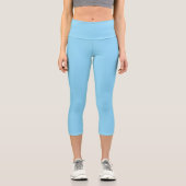 High Waisted Yoga Capris, Baby Blue All Around  カプリレギンス (正面)