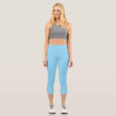 High Waisted Yoga Capris, Baby Blue All Around  カプリレギンス (正面)