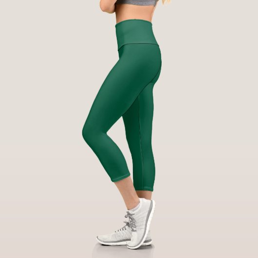 High Waisted Yoga Capris, Hunter Green All Around カプリレギンス (左)