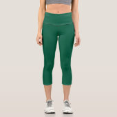 High Waisted Yoga Capris, Hunter Green All Around カプリレギンス (正面)