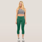 High Waisted Yoga Capris, Hunter Green All Around カプリレギンス (正面)