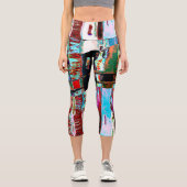 High Waisted Yoga Capris – Reflection Abstract カプリレギンス (正面)