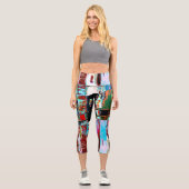High Waisted Yoga Capris – Reflection Abstract カプリレギンス (正面)