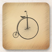 High-Wheel Antique Bicycle Rustic コースター (正面)