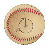 High-Wheel Antique Bicycle Rustic 野球ボール (正面左)