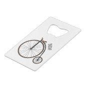 High wheel bicycle cartoon illustration  クレジットカード栓抜き (裏面アングル)