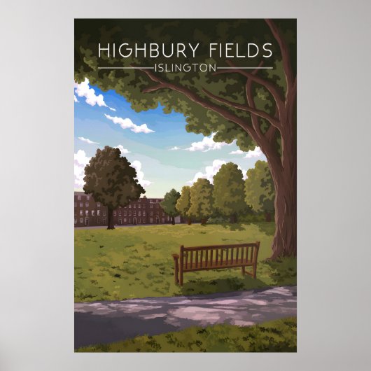 Highbury Fields Islington London Travel Poster ポスター (正面)
