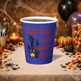 Higher Power Beats Haunted House | 清潔なハロウィン 紙コップ