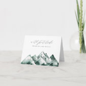 Highland | 水彩画の山のウエディング サンキューカード (正面)